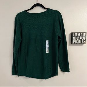 NWT Croft and Barrow emerald sweater